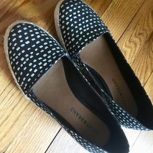 Lucky Brand Espadrilles Black/White Dots Preowned